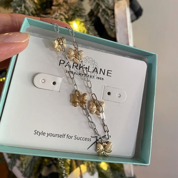 Park Lane Gold and Silver Butterfly Necklace - Picture 1 of 1